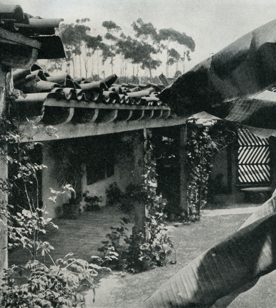 Photo of a courtyard in a house designed by Cliff May.