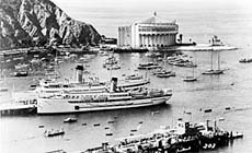 SS Catalina in the harbor at Avalon, c. 1940's
