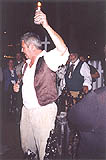 Paul Corry leading the crowd