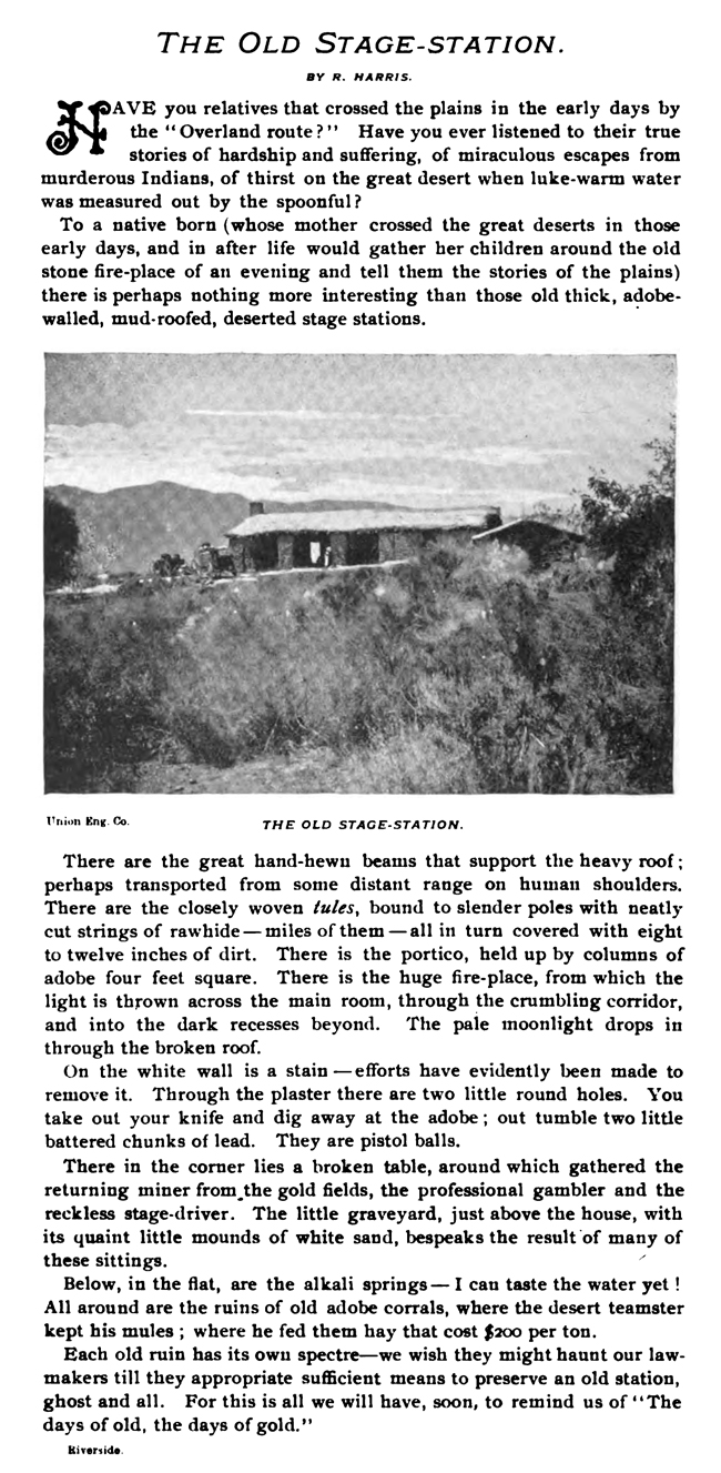 Old Stage Station article